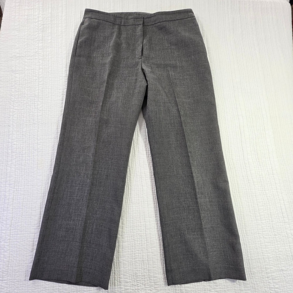Kasper Petite Gray Dress Pants Size 14P Straight Leg Office Workwear Trousers